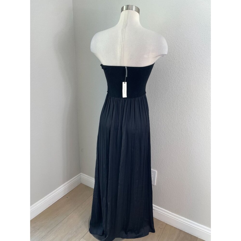 NEW Anthropologie Womens Medium Black Strapless Maxi Dress Ribbed Knit Bodice - Picture 11 of 12